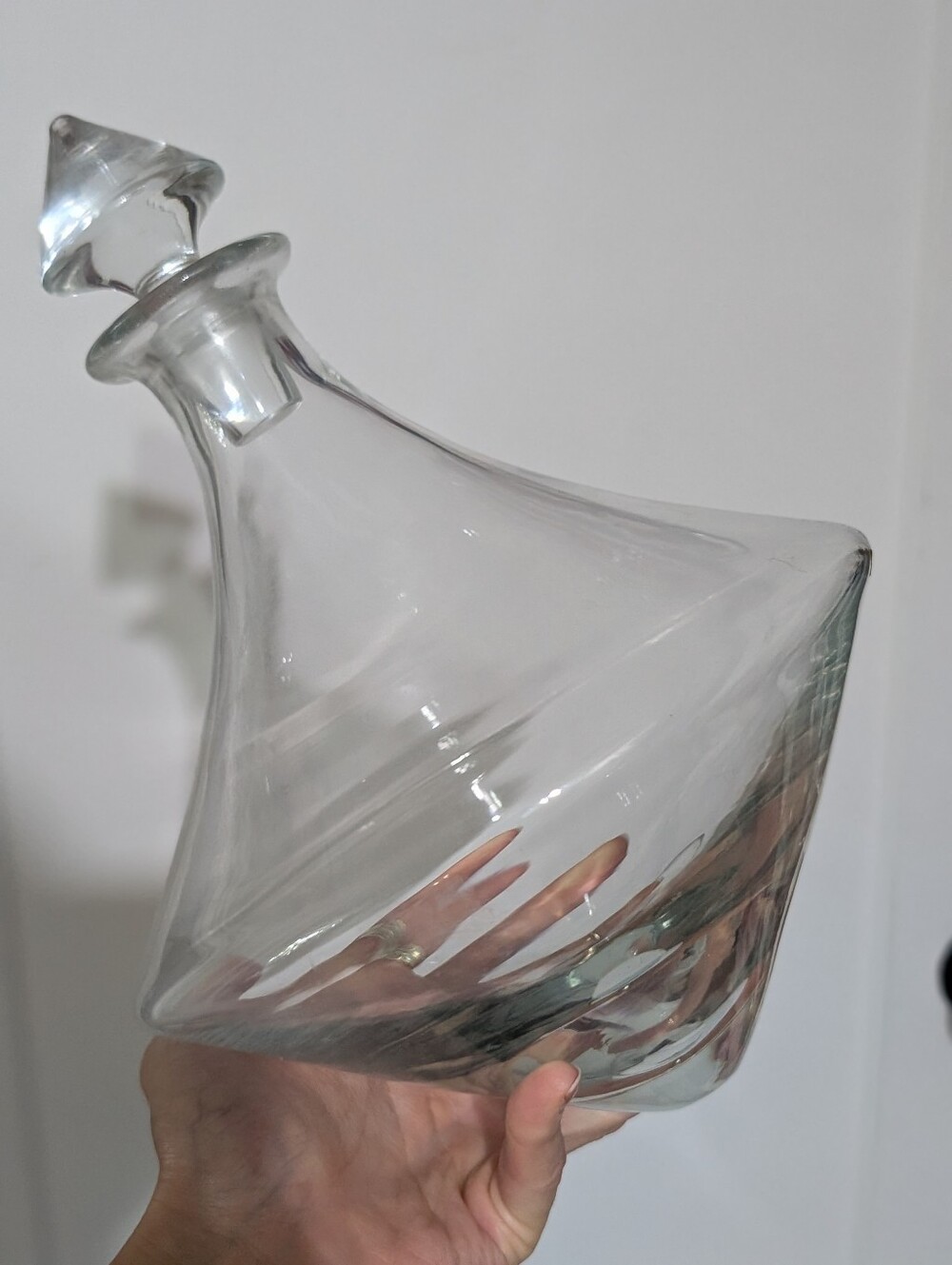 Clear Glass Decanter with Swirl Design - Transparent